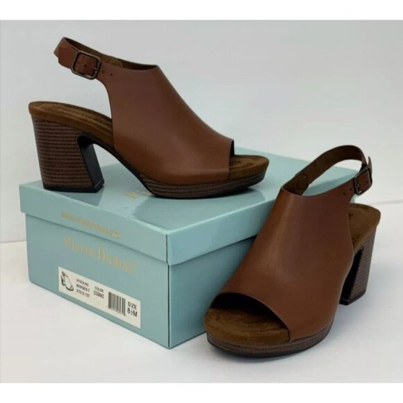 PIERRE DUMAS / Morgen-7 / Brown / Leather / Open-Toe / Platform / Sandals - Picture 6 of 7